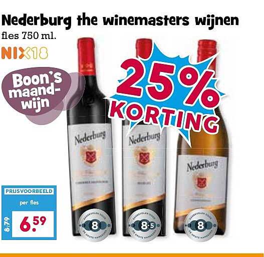 Nederburg the winemasters wijnen fles 750 ml. 25% korting
