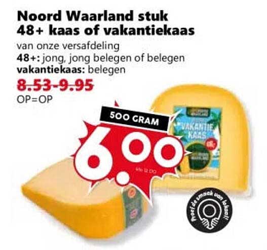 Noord Waardland stuk 48+ kaas of vakantiek kaas