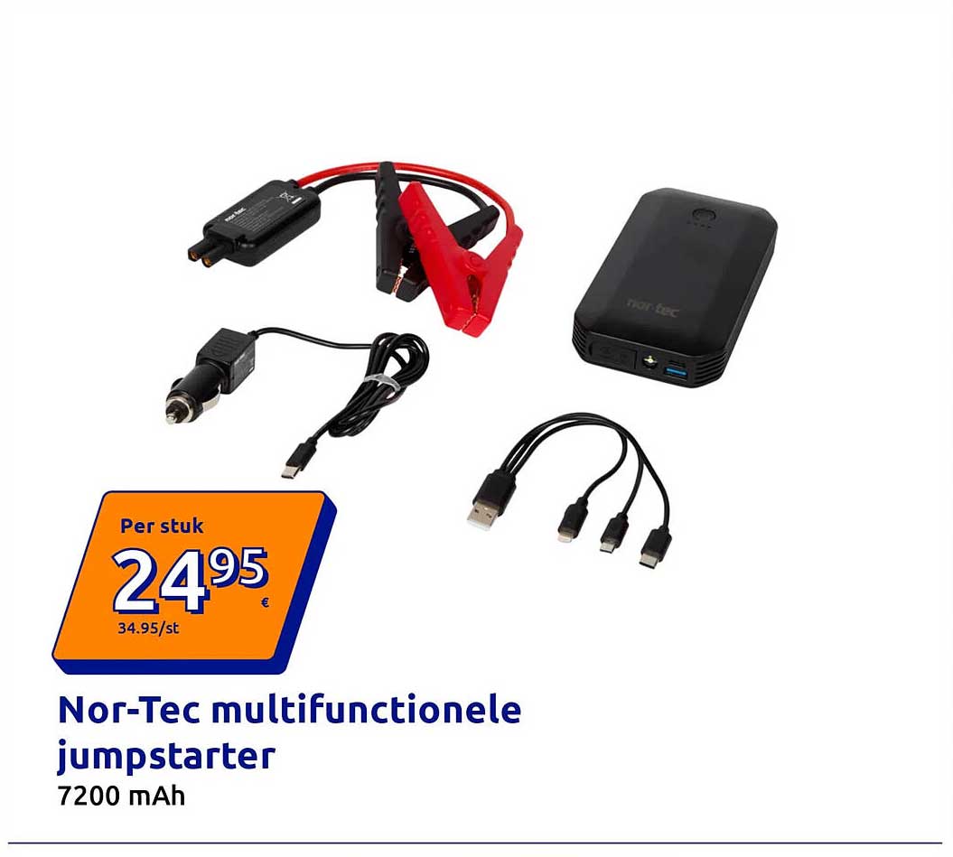 Nor-Tec multifunctionele jumpstarter 7200 mAh