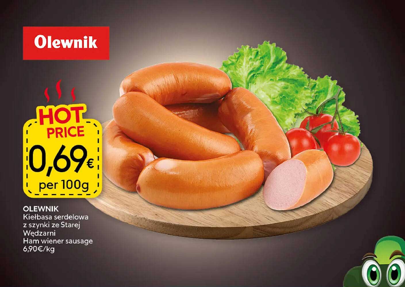 OLEWNIK Kiełbasa serdelowa z szynki ze Starej Wędzarni Ham wiener sausage