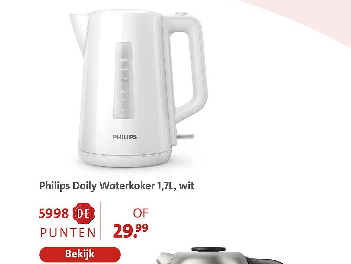 Philips Daily Waterkoker 1,7L, wit