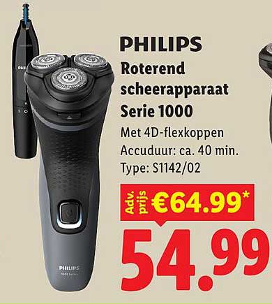PHILIPS Roterend scheerapparaat Serie 1000