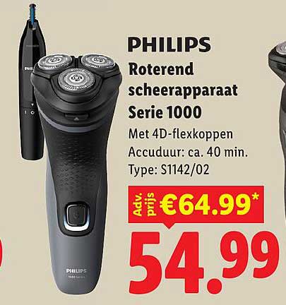 PHILIPS Roterend scheerapparaat Serie 1000