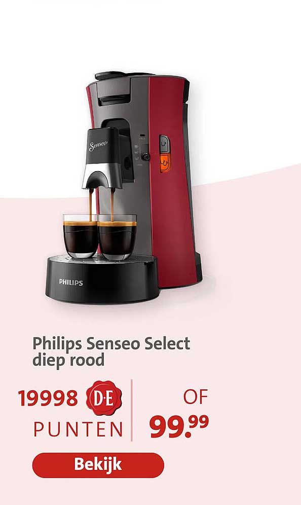 Philips Senseo Select diep rood