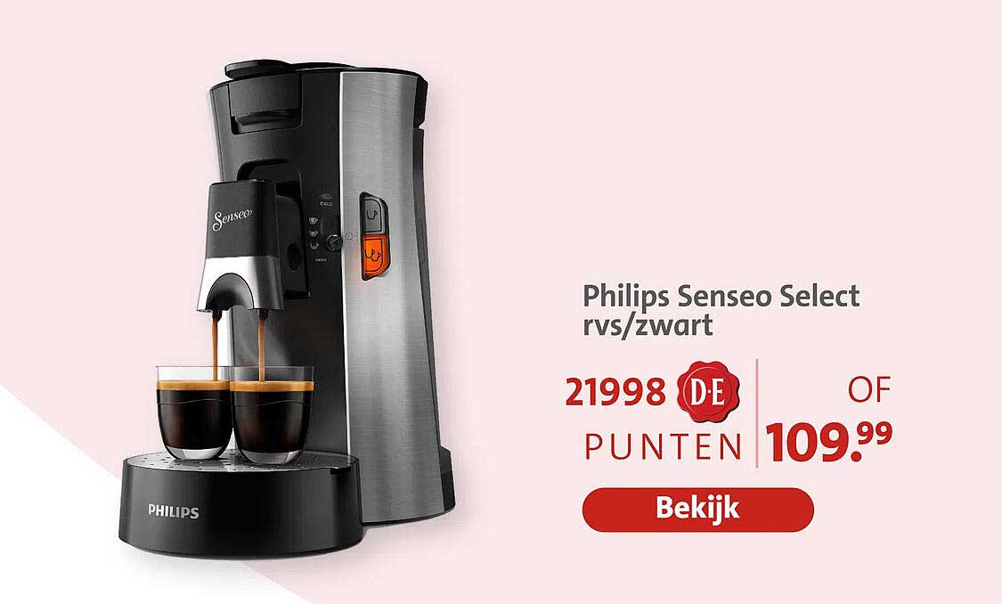 Philips Senseo Select rvs/zwart