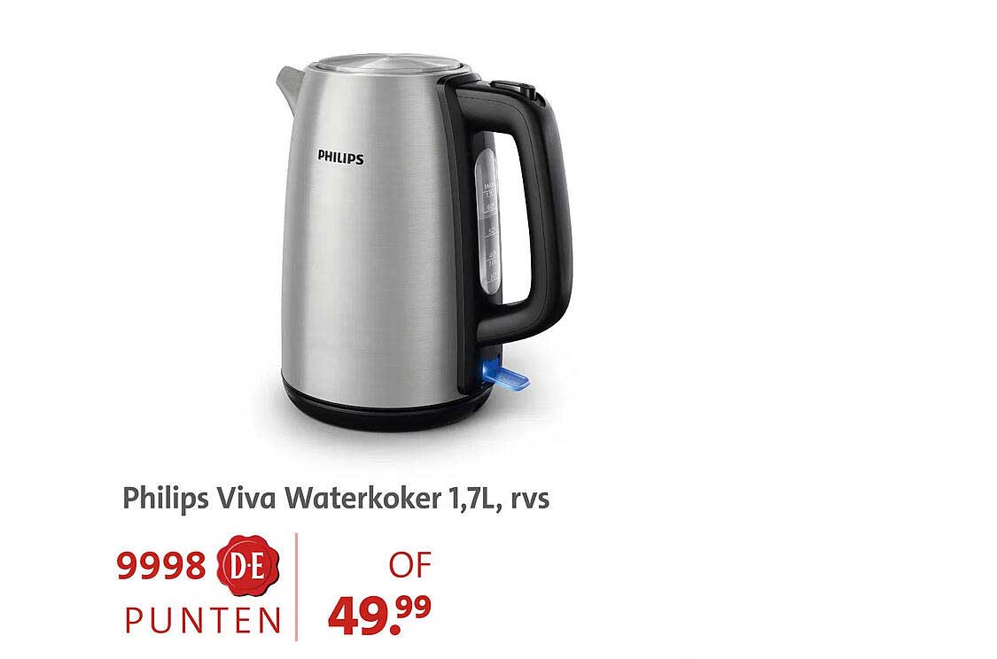 Philips Viva Waterkoker 1,7L, rvs