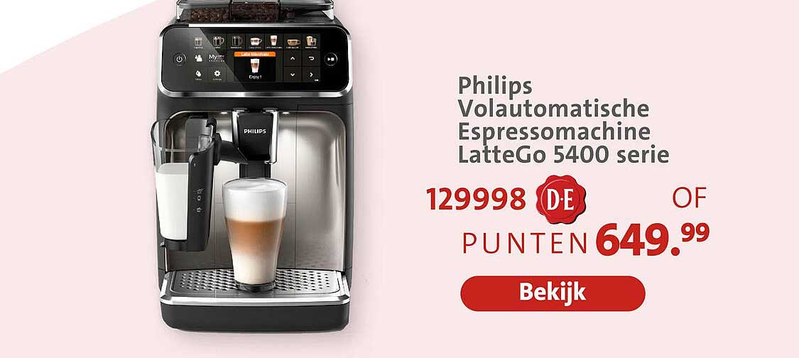 Philips Volautomatische Espressomachine LatteGo 5400 serie