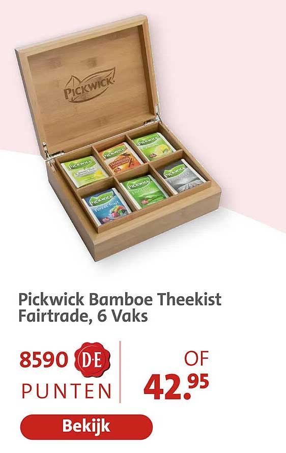 Pickwick Bamboe Theekist Fairtrade, 6 Vaks