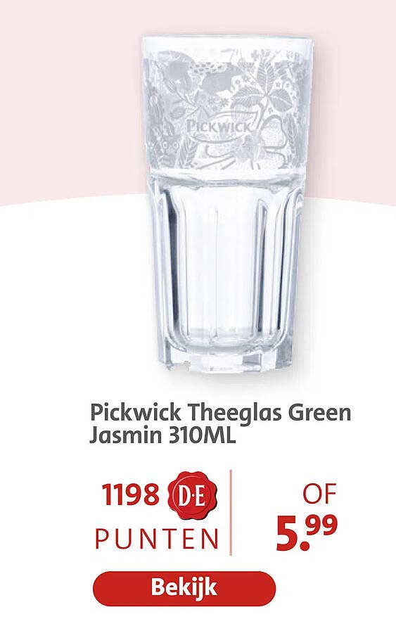 Pickwick Theeglas Green Jasmin 310ML