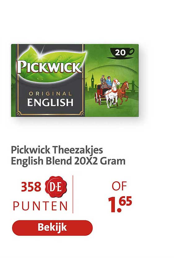 Pickwick Theezakjes English Blend 20X2 Gram