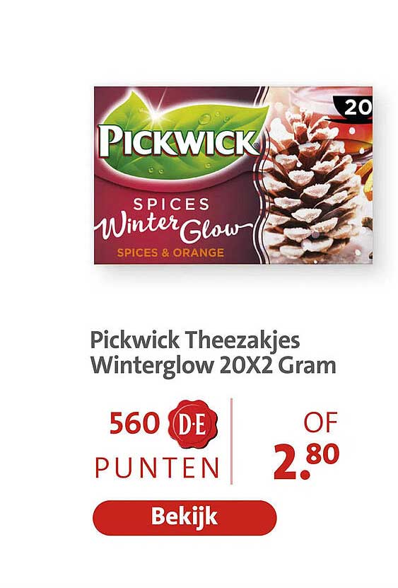 Pickwick Theezakjes Winterglow 20X2 Gram