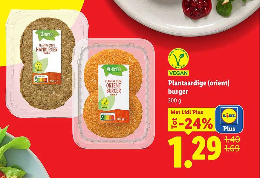 Plantaardige (orient) burger 200 g Tot -24% Met Lidl Plus