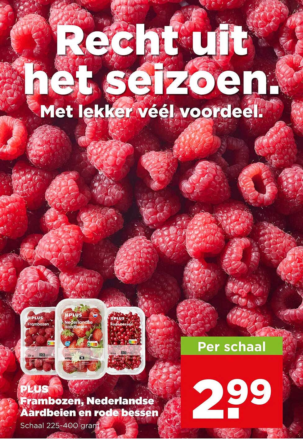 PLUS Frambozen, Nederlandse Aardbeien en rode bessen