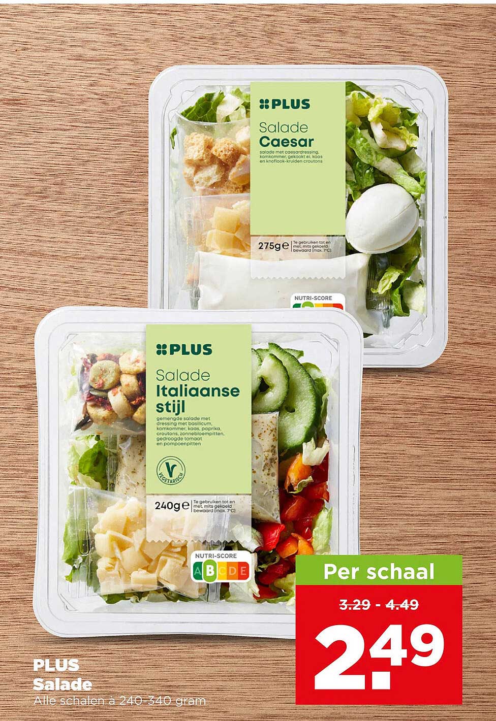 PLUS Salade Alle schalen a 240-340 gram Per schaal