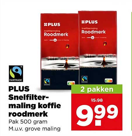 PLUS Snelfiltermaling koffie roodmerk