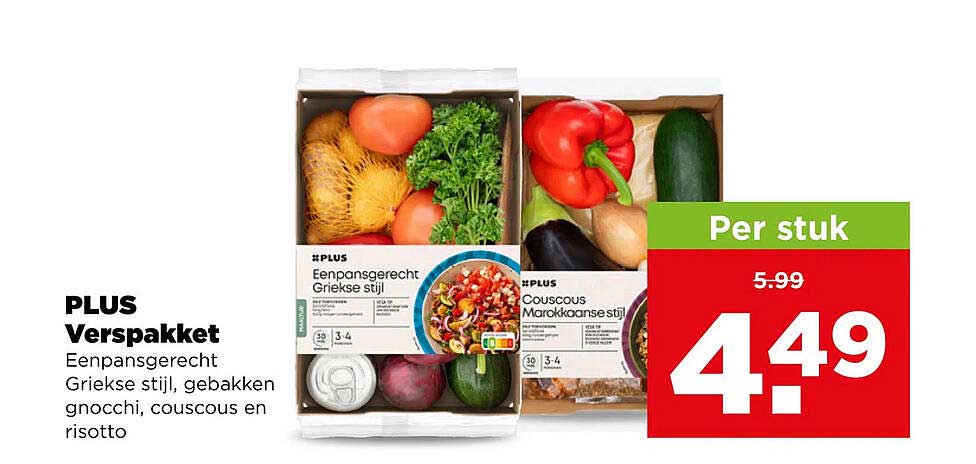 PLUS Verspakket Eenpansgerecht Griekse stijl, gebakken gnocchi, couscous en risotto