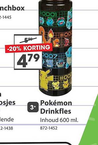 Pokémon Drinkfles -20% KORTING