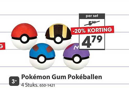 Pokémon Gum Pokéballen -20% KORTING