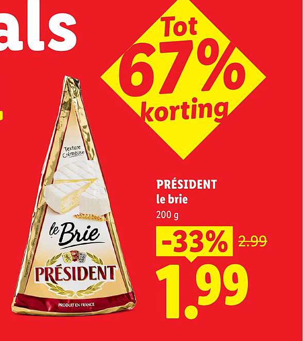 PRÉSIDENT le brie 200 g -33%