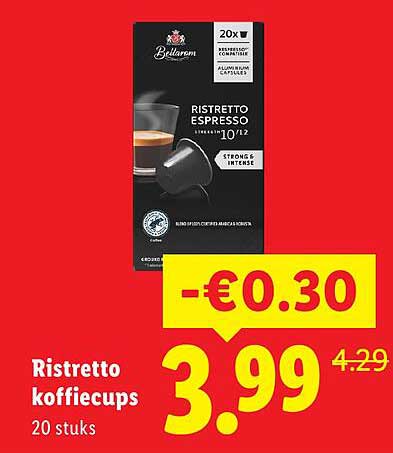 Ristretto koffiecups 20 stuks
