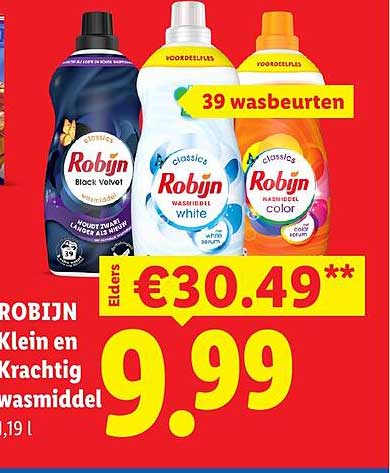 Robijn Klein en Krachtig wasmiddel