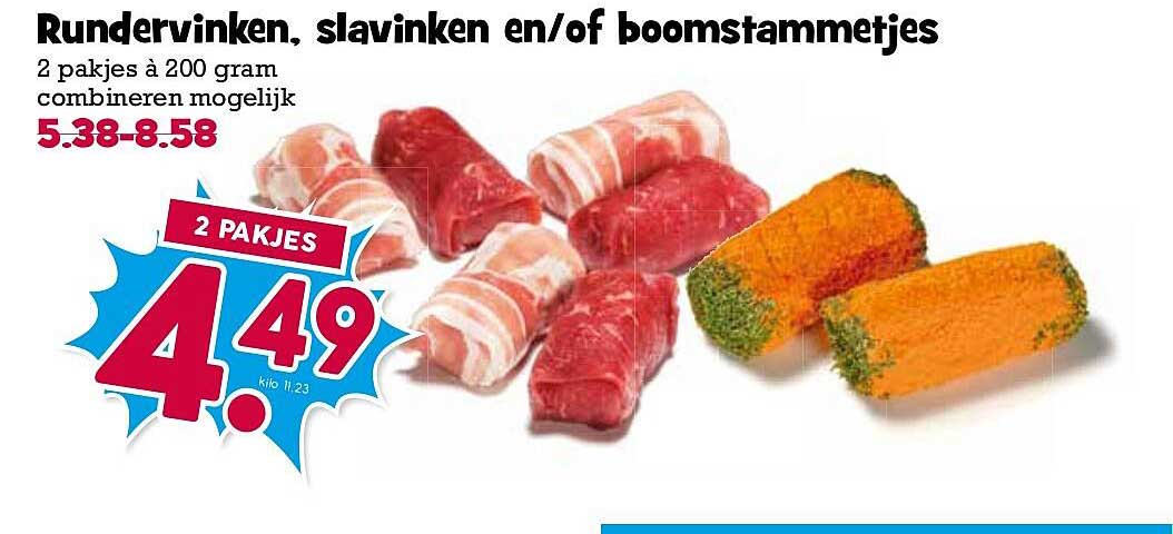 Rundervinken, slavinken en/of boomstammetjes 2 pakjes