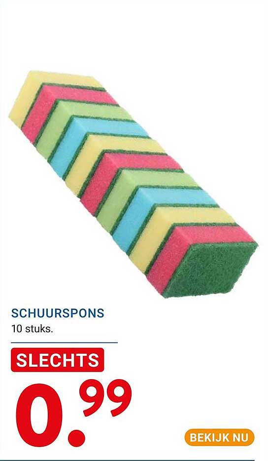 SCHUURSPONS 10 stuks. SLECHTS