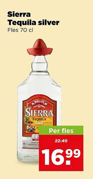 Sierra Tequila silver Fles 70 cl