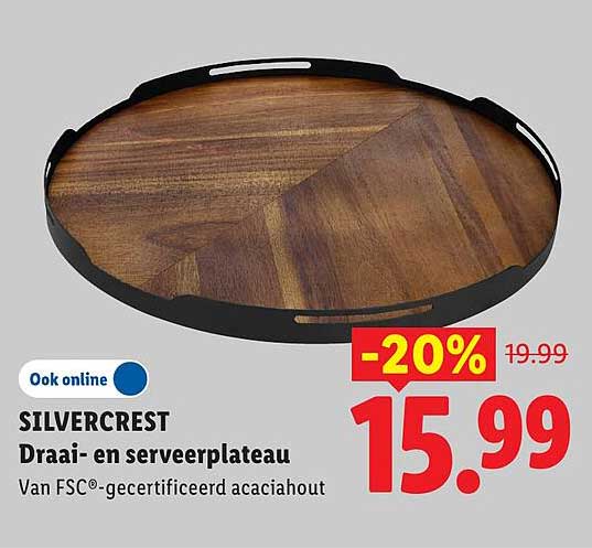 SILVERCREST Draa- en serveerplateau Van FSC®-gecertificeerd acaciahout