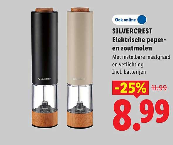 SILVERCREST Elektrische peper- en zoutmolen -25%