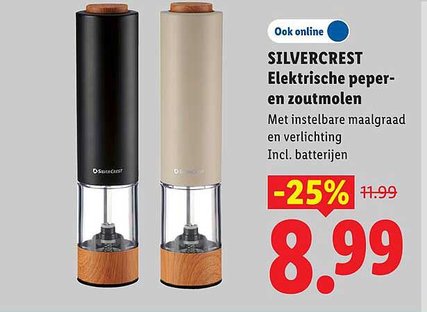 SILVERCREST Elektrische pepermolen en zoutmolen -25%