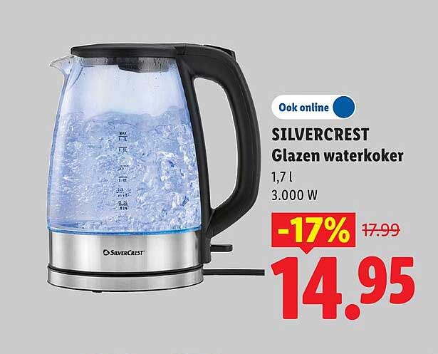 SILVERCREST Glazen waterkoker -17%