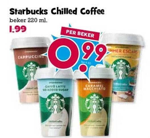 Starbucks Chilled Coffee beker 220 ml. PER BEKER