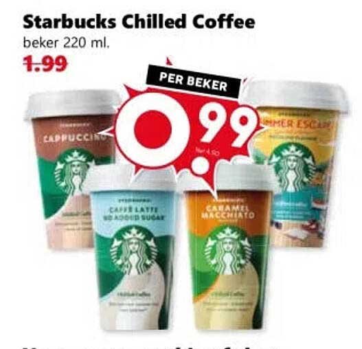 Starbucks Chilled Coffee beker 220 ml. PER BEKER