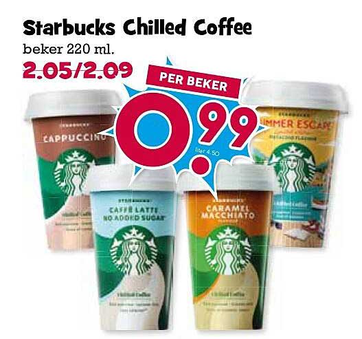 Starbucks Chilled Coffee beker 220 ml. PER BEKER
