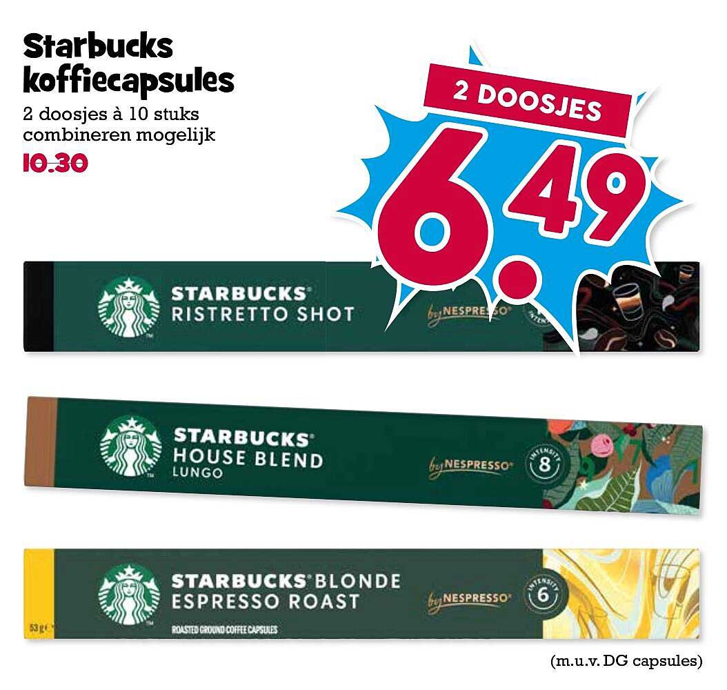 Starbucks koffiecapsules 2 doosjes à 10 stuks combineren mogelijk