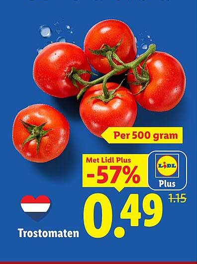 Trostomaten Per 500 gram Met Lidl Plus -57%