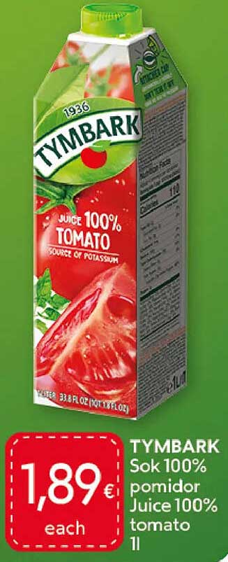 TYMBARK Sok 100% pomidor Juice 100% tomato 1l