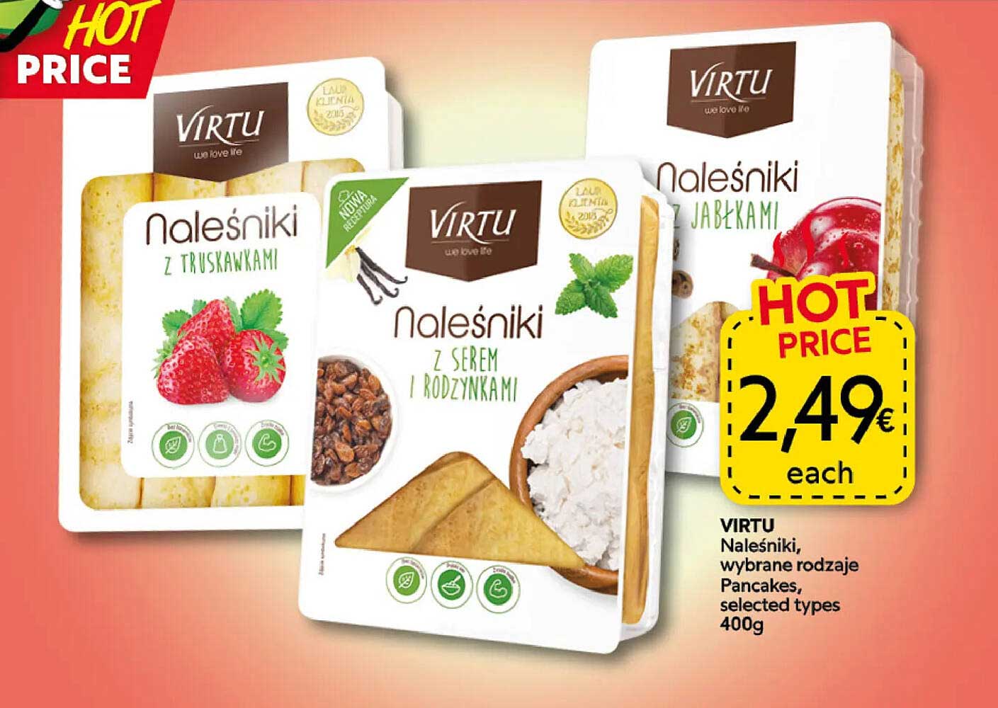 VIRTU Naleśniki, wybrane rodzaje Pancakes, selected types 400g