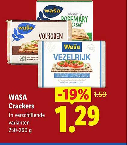 WASA Crackers In verschillende varianten 250-260 g