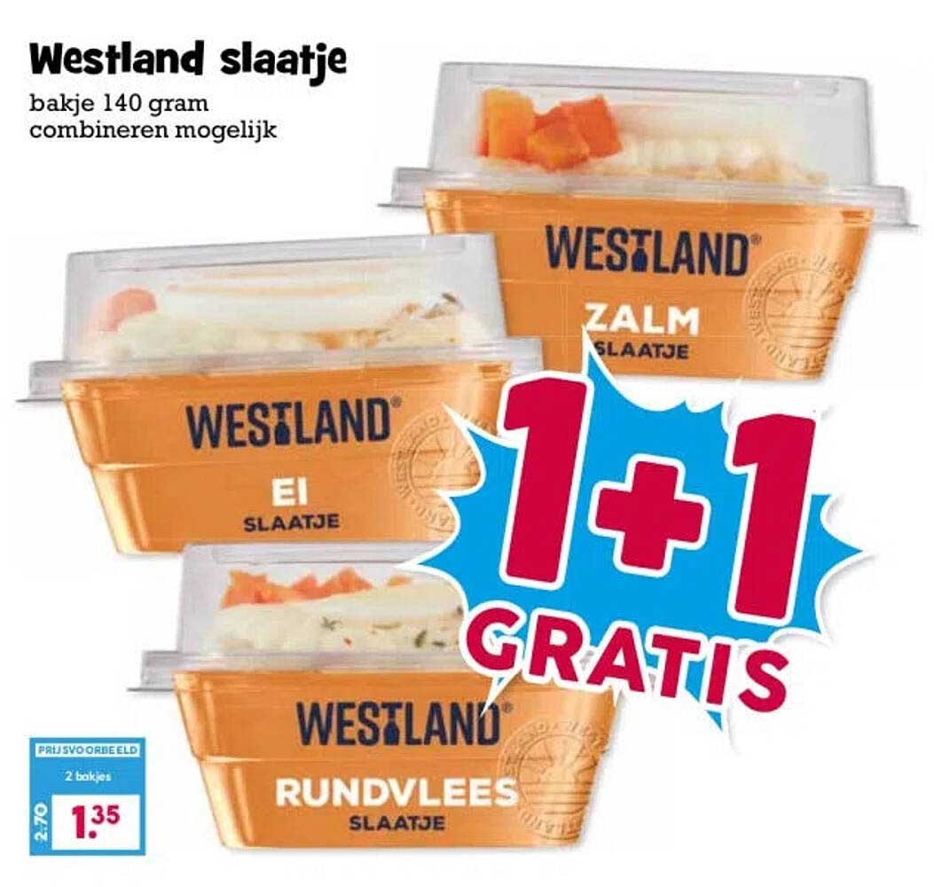 Westland slaatje 1+1 gratis