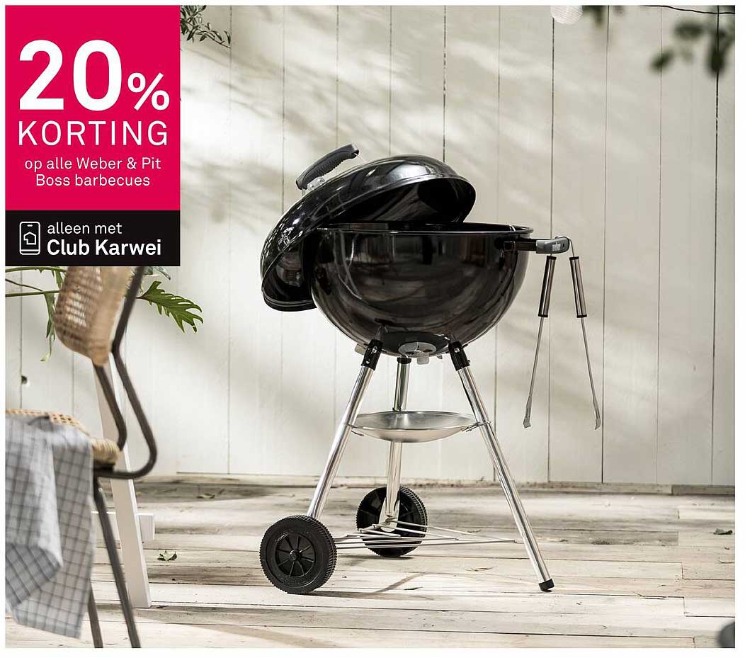 20% KORTING op alle Weber & Pit Boss barbecues