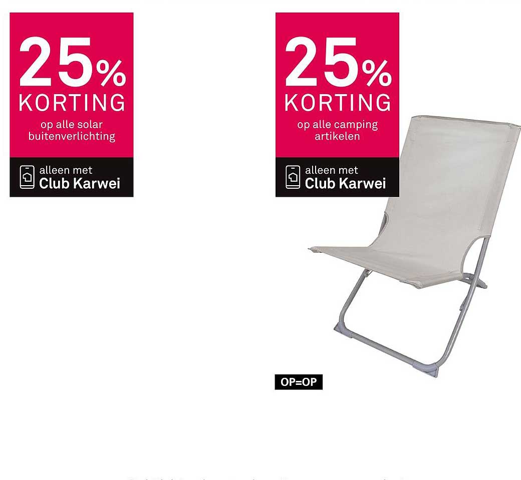 25% KORTING op alle camping artikelen