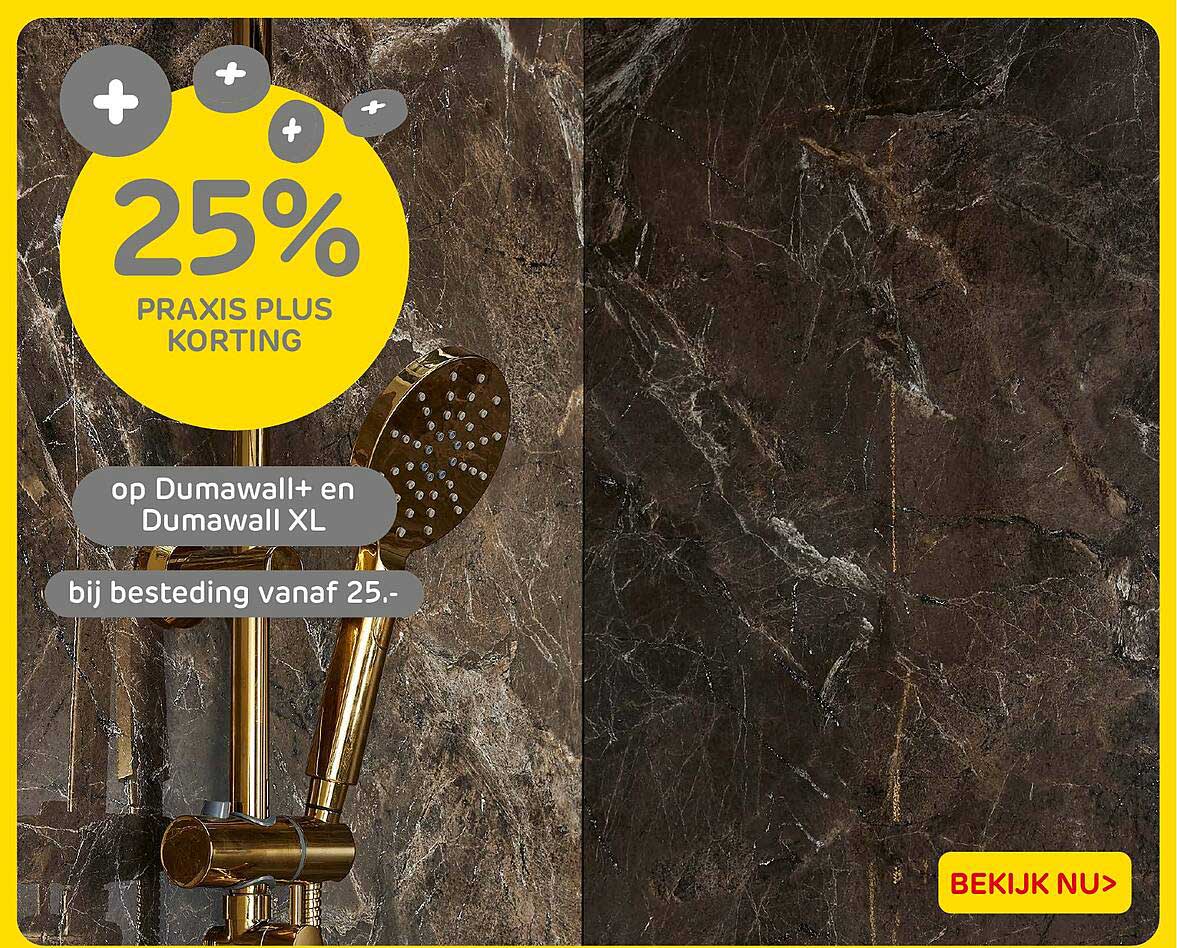 25% PRAKTIJKS PLUS KORTING op Dumawall+ en Dumawall XL bij besteding vanaf 25.-
