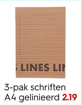 3-pak schriften A4 gelinieerd