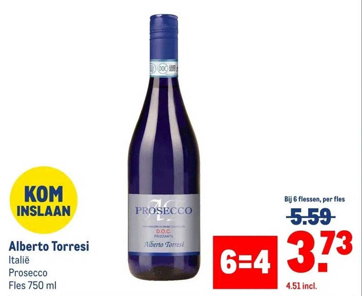 Alberto Torresi Prosecco Fles 750 ml