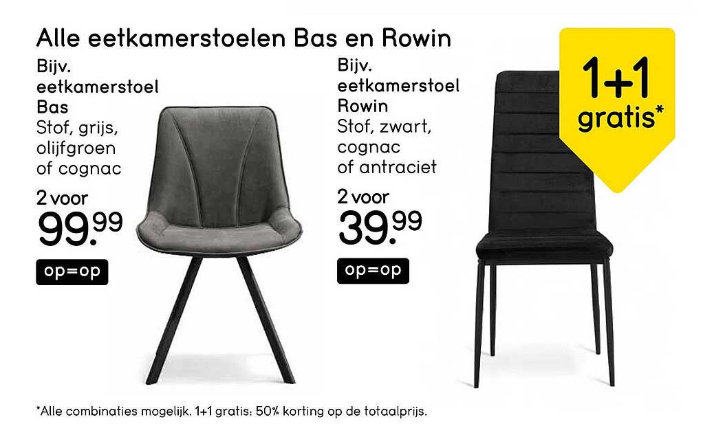 Alle eettafelstoelen Bas en Rowin