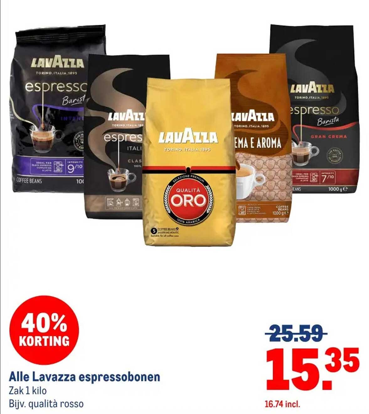 Alle Lavazza espressobonen