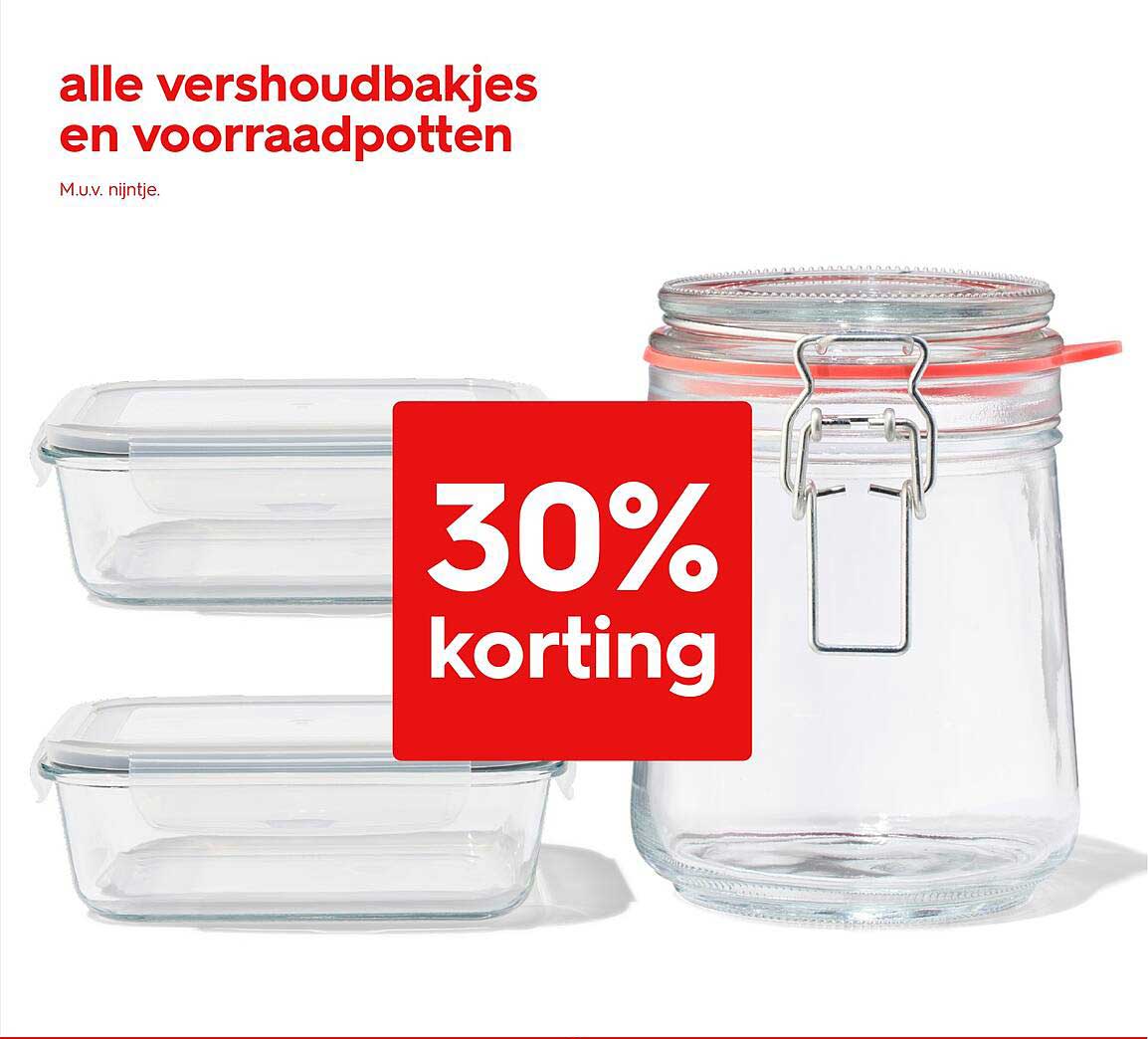 alle vershoudbakjes en voorraadpotten