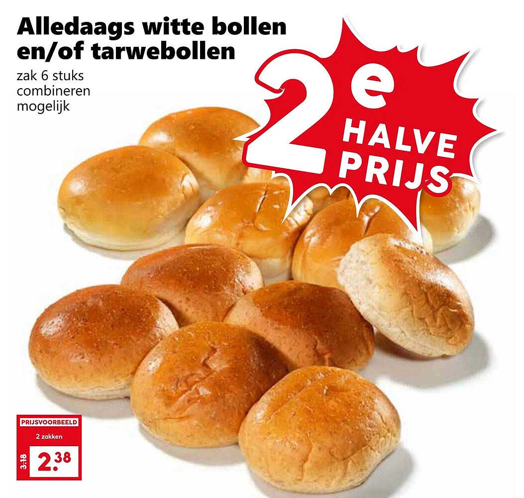 Alledaags witte bollen en/of tarwebollen